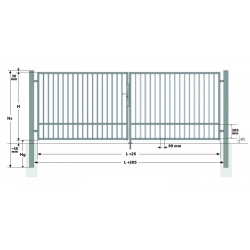 Brama dwuskrzydłowa uniwersalna ANTRACYT DS-PR